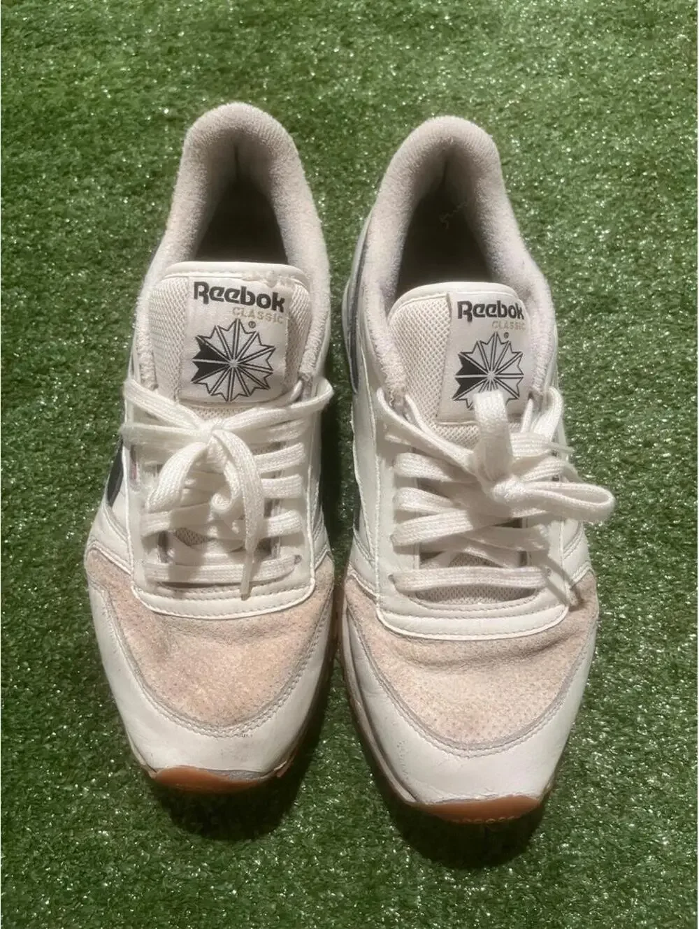 Vintage Reebok Classic Leather Black & White Sneakers FX1249 Size US 9
